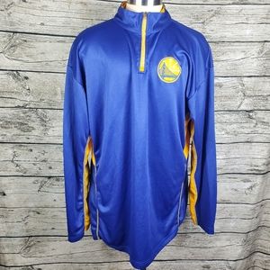 NBA Golden State Warriors Quarter Zip Basketball Track Jacket Shirt Size 2XLT.